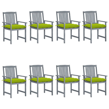Tuinstoelen 8 St Met Kussens Massief Acaciahout Grijs Heldergroen