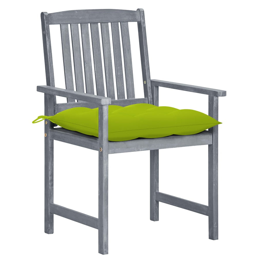 Tuinstoelen 8 St Met Kussens Massief Acaciahout Grijs Heldergroen
