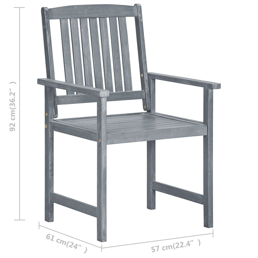 Tuinstoelen 8 St Met Kussens Massief Acaciahout Grijs Heldergroen