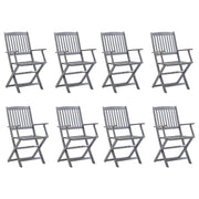 Tuinstoelen 8 st inklapbaar massief acaciahout 54x57x91 cm