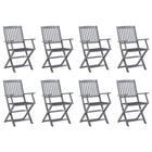 Tuinstoelen 8 st massief acaciahout inklapbaar