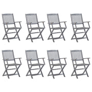 Tuinstoelen 8 st inklapbaar massief acaciahout