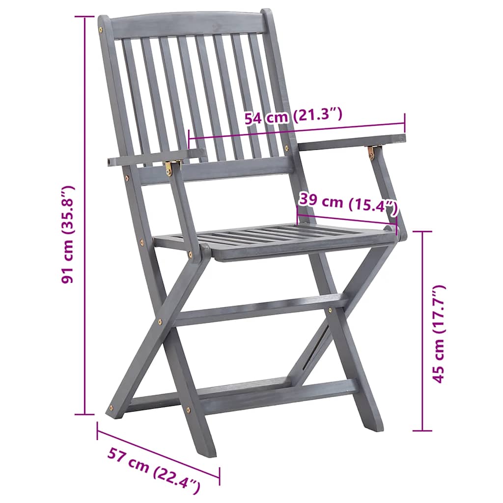 Tuinstoelen Inklapbaar Met Kussens Massief Acaciahout 8