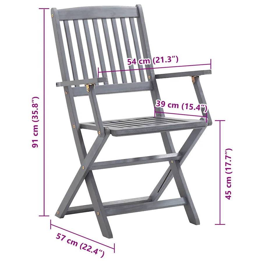 Tuinstoelen Inklapbaar Met Kussens Massief Acaciahout 8