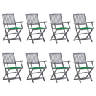 Tuinstoelen 8 stuks inklapbaar massief acaciahout grijs