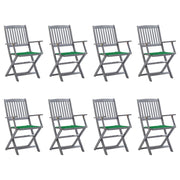 Tuinstoelen 8 stuks inklapbaar massief acaciahout grijs