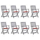 Tuinstoelen inklapbaar massief acaciahout 8 stuks