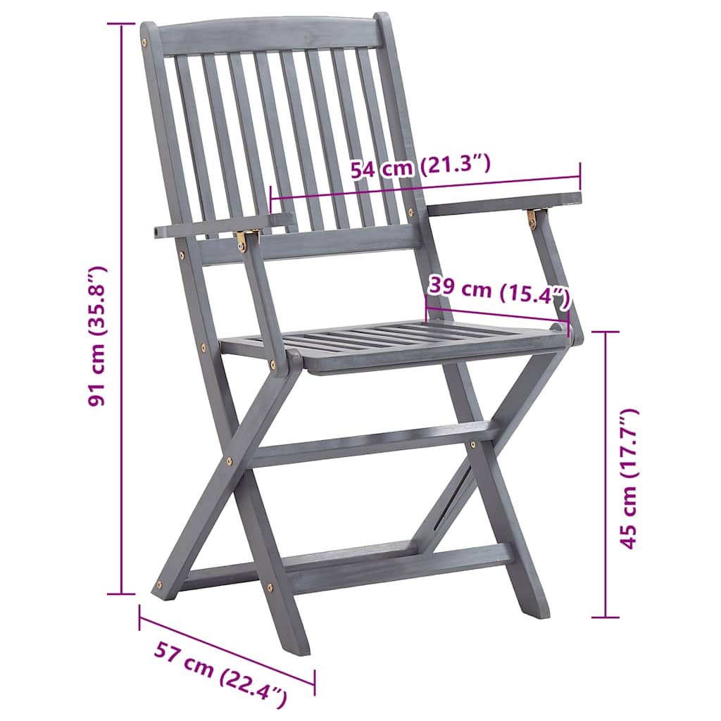 Tuinstoelen Inklapbaar Met Kussens Massief Acaciahout 8
