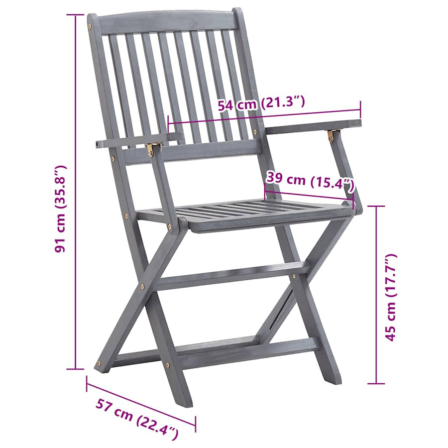 Tuinstoelen Inklapbaar Met Kussens Massief Acaciahout 8