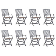 Tuinstoelen 8 st massief acaciahout inklapbaar taupe
