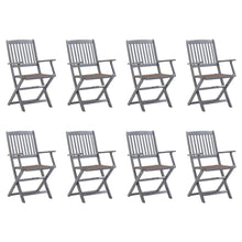 Tuinstoelen 8 St Inklapbaar Met Kussens Massief Acaciahout Taupe