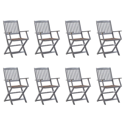 Tuinstoelen 8 St Inklapbaar Met Kussens Massief Acaciahout Taupe