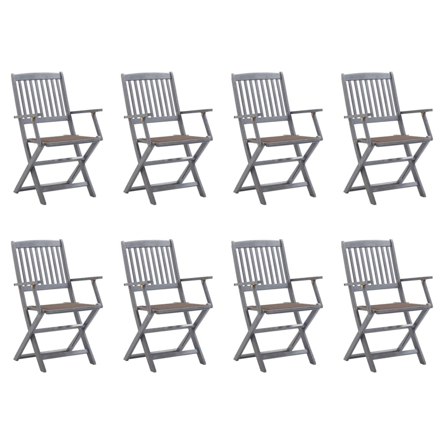 Tuinstoelen 8 St Inklapbaar Met Kussens Massief Acaciahout Taupe