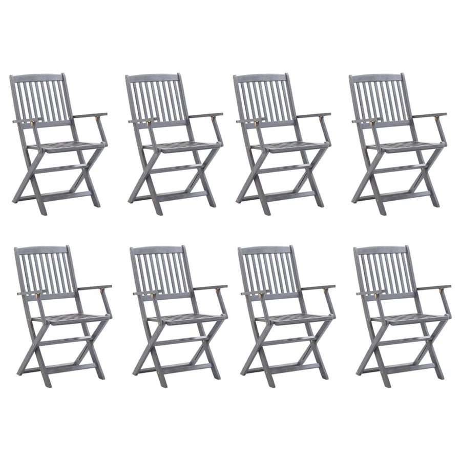 Tuinstoelen 8 St Inklapbaar Met Kussens Massief Acaciahout Taupe
