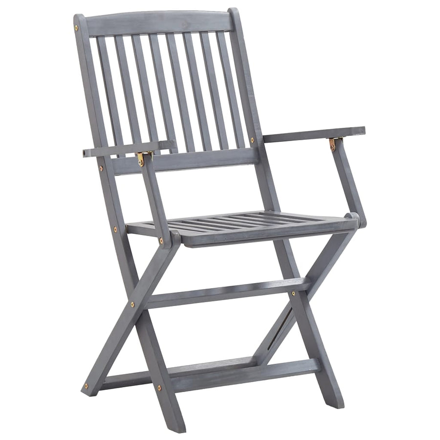 Tuinstoelen 8 St Inklapbaar Met Kussens Massief Acaciahout Taupe