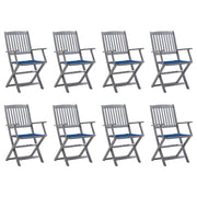 Tuinstoelen inklapbaar massief acaciahout 8 stuks
