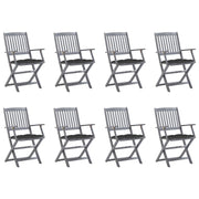 Tuinstoelen 8 st massief acaciahout inklapbaar