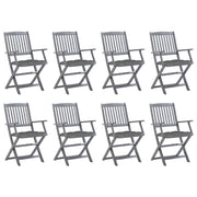 Tuinstoelen 8 st massief acaciahout inklapbaar