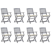 Tuinstoelen Inklapbaar Met Kussens Massief Acaciahout 8 Crème