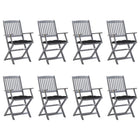 Tuinstoelen 8 stuks inklapbaar massief acaciahout grijs