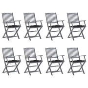 Tuinstoelen 8 stuks inklapbaar massief acaciahout grijs