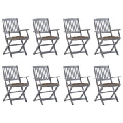 Tuinstoelen 8 st massief acaciahout inklapbaar