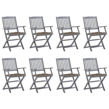 Tuinstoelen Inklapbaar Met Kussens Massief Acaciahout 8 Taupe