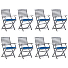 Tuinstoelen 8 st inklapbaar massief acaciahout
