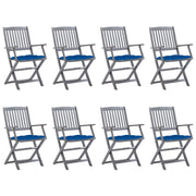 Tuinstoelen 8 st inklapbaar massief acaciahout