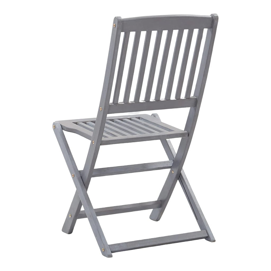 Tuinstoelen Inklapbaar Massief Acaciahout Grijs 8 Zonder armleuning