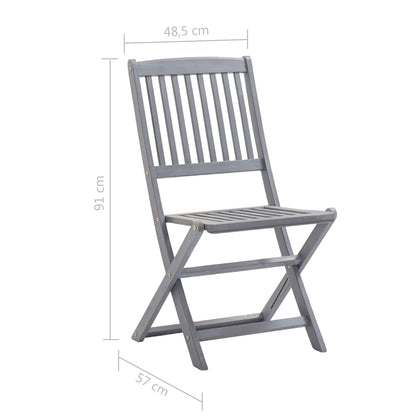 Tuinstoelen Inklapbaar Met Kussens Massief Acaciahout 8 Grijs