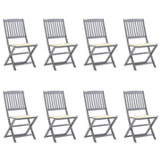 Tuinstoelen 8 st massief acaciahout inklapbaar