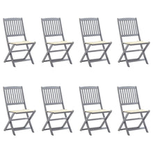 Tuinstoelen 8 St Inklapbaar Met Kussens Massief Acaciahout Crème