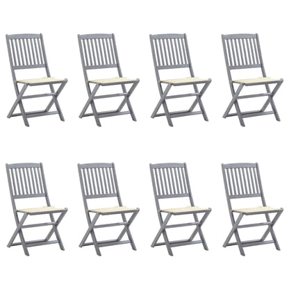 Tuinstoelen 8 St Inklapbaar Met Kussens Massief Acaciahout Crème