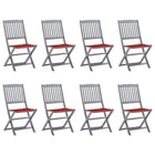 Tuinstoelen 8 stuks inklapbaar massief acaciahout grijs