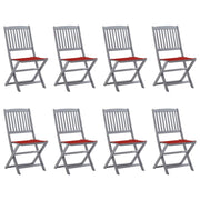 Tuinstoelen 8 stuks inklapbaar massief acaciahout grijs