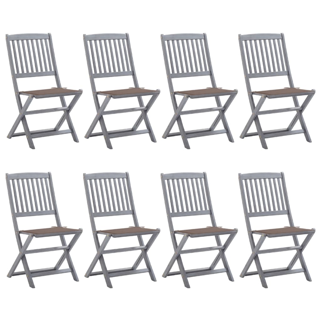 Tuinstoelen 8 St Inklapbaar Met Kussens Massief Acaciahout Taupe