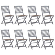 Tuinstoelen 8 st massief acaciahout inklapbaar taupe