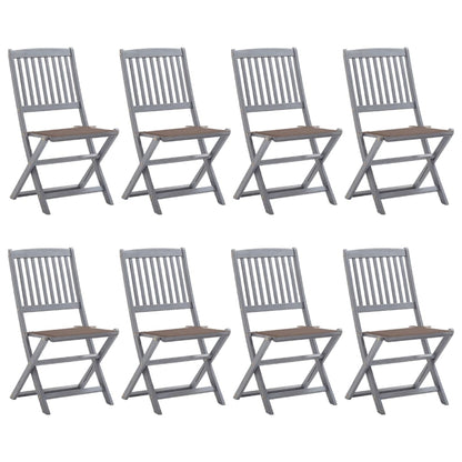 Tuinstoelen 8 St Inklapbaar Met Kussens Massief Acaciahout Taupe