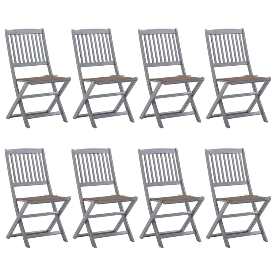 Tuinstoelen 8 St Inklapbaar Met Kussens Massief Acaciahout Taupe