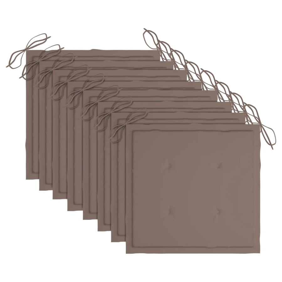 Tuinstoelen 8 St Inklapbaar Met Kussens Massief Acaciahout Taupe