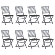 Tuinstoelen 8 st massief acaciahout inklapbaar