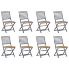 Folding Garden Chairs with Cushions Solid Acacia Wood 8