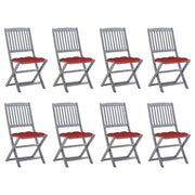 Tuinstoelen inklapbaar massief acaciahout set van 8