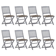 Tuinstoelen 8 st inklapbaar massief acaciahout