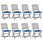 Tuinstoelen 8 stuks massief acaciahout inklapbaar