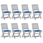 Tuinstoelen 8 stuks massief acaciahout inklapbaar