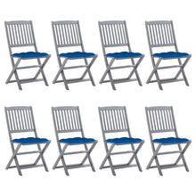 Tuinstoelen 8 st inklapbaar met kussens massief acaciahout