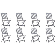 Tuinstoelen 8 st inklapbaar met kussens massief acaciahout