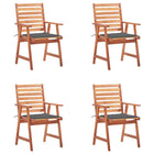Garden Chairs with Cushions Solid Acacia Wood 4
